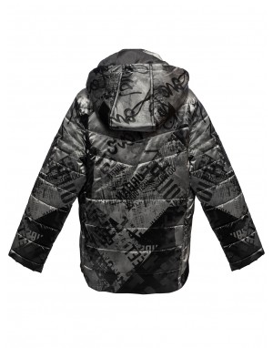 Printed Boys Jacket Printed Metallic Black Jacket 